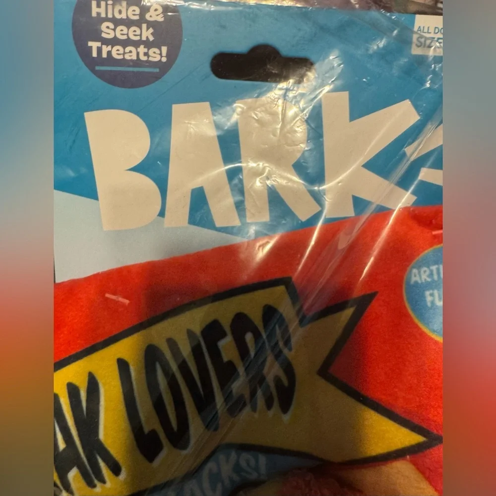 Bark Box Pizza snacks Dog Toy 3 part toy hide, squeak, crinkle NEW Pizza Rolls